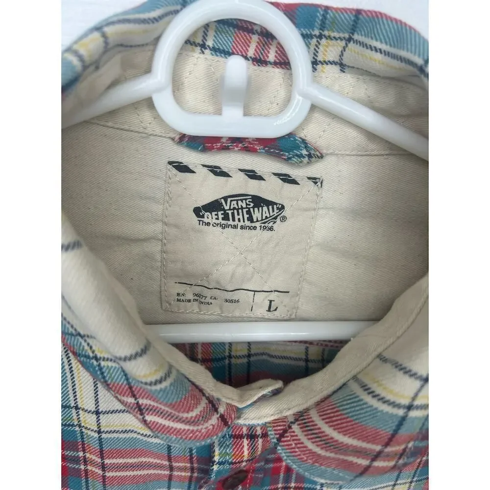 VANS Shirt Button Down, Size Large Plaid 100% Cotton Casual - Picture 2 of 6